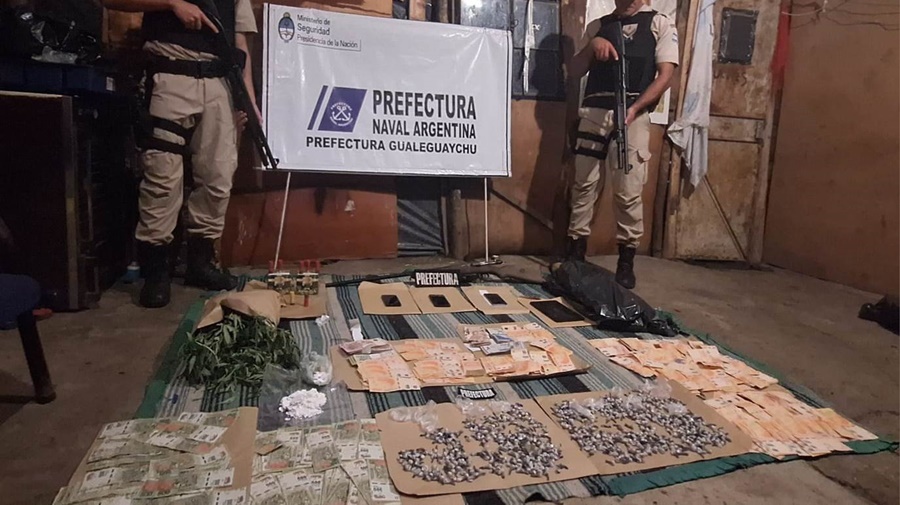 Entre Ríos: Prefectura Naval Argentina desbarató una banda y secuestró cocaína y marihuana