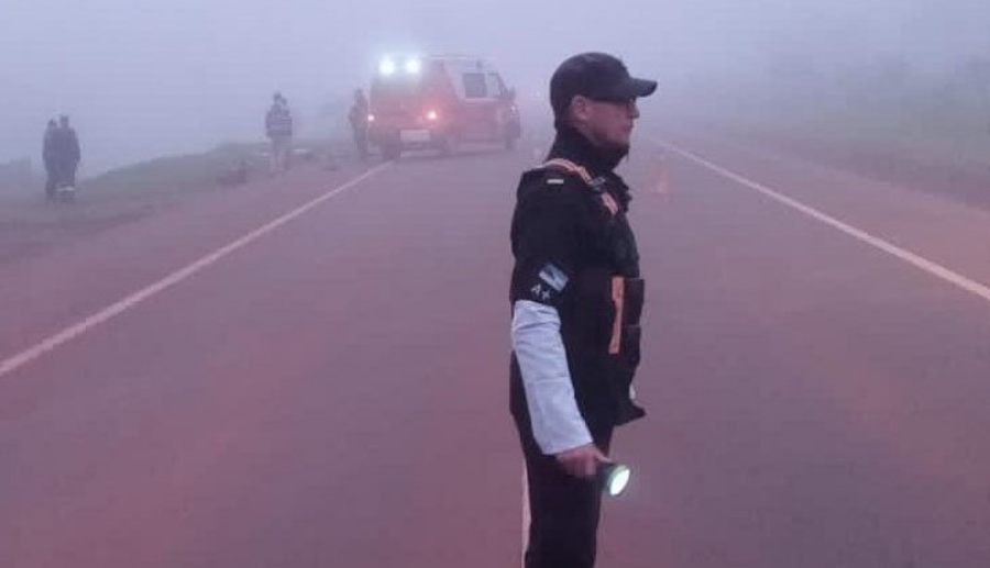 Misiones: Dos personas fallecieron en un siniestro vial sobre la Ruta Nacional N° 14 en el Municipio de Dos de Mayo, el hecho involucró a un colectivo urbano y una motocicleta de baja cilindrada