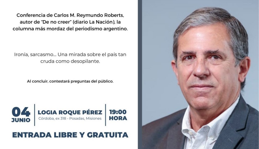 Posadas: El periodista de La Nación Carlos Roberts en la Logia Roque Pérez