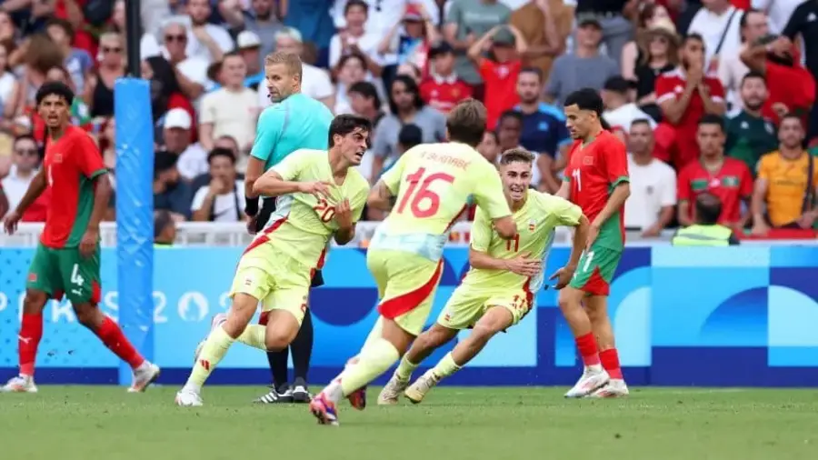 España venció a Marruecos y es el primer finalista en el torneo de fútbol masculino de los Juegos Olímpicos 2024