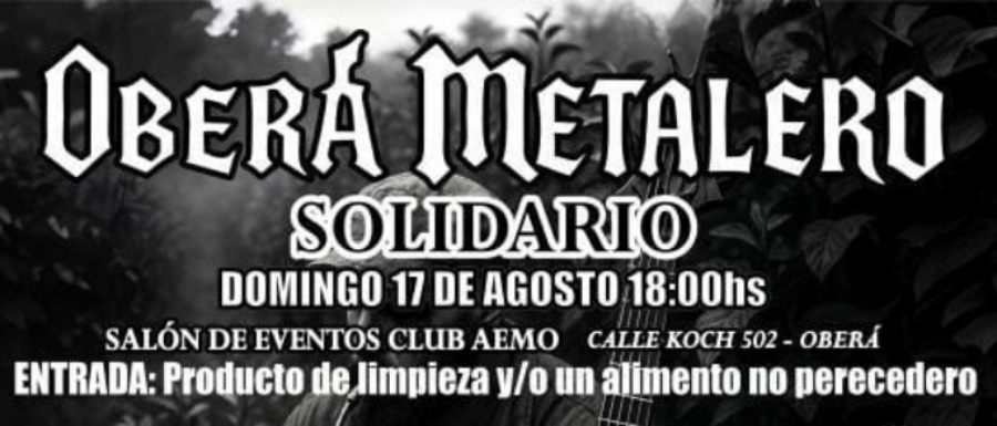 Evento solidario en la ciudad de Oberá: Una experiencia completa para quienes quieran sumarse, incluso si no conocen el metal
