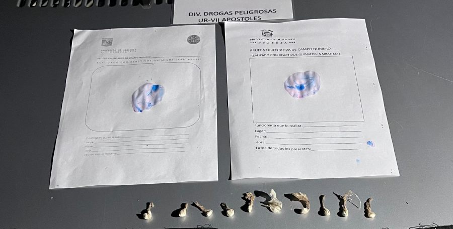 Apóstoles: Un adolescente de 17 años fue demorado con dosis de cocaína en un operativo preventivo