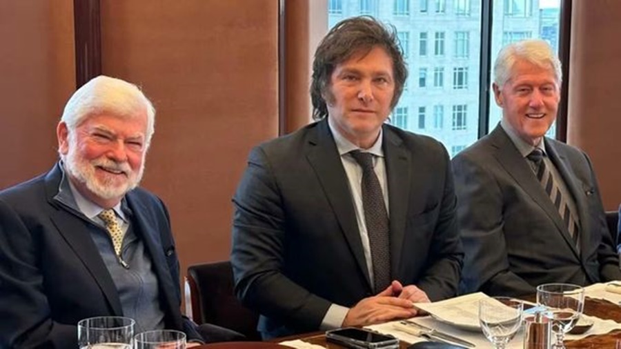 Javier Milei almorzó con el ex presidente Bill Clinton en Nueva York