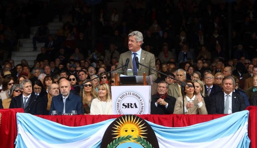 La Rural: Nicolás Pino brindó su discurso en el acto inaugural de la exposición, con fuertes críticas al Gobierno Nacional