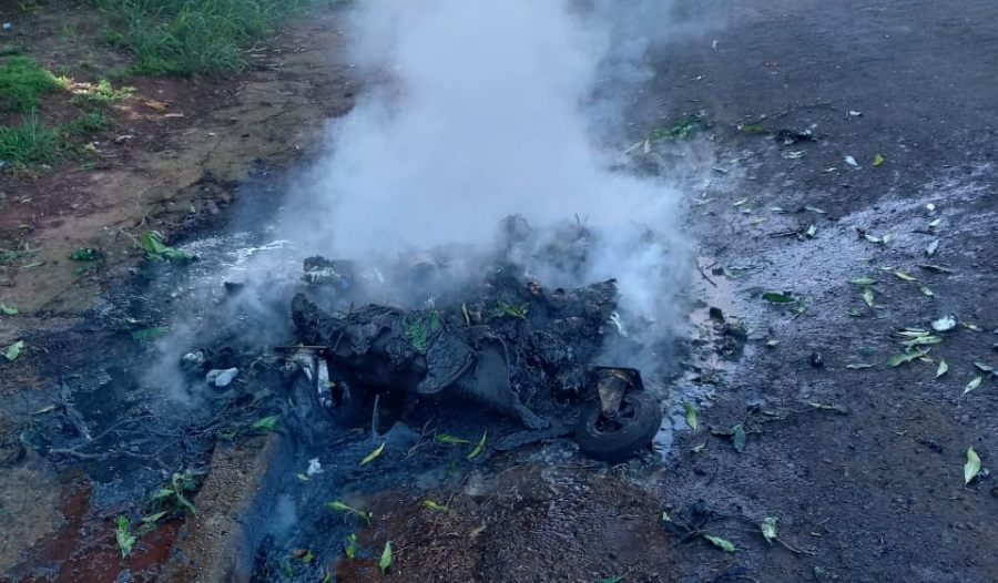 Posadas: Incendio de un contenedor de basura sin heridos, solo se registraron daños materiales