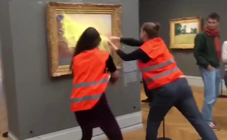 Alemania: Vandalizaron con puré de papas una obra de Claude Monet tras el impactante ataque al cuadro “Los girasoles” de Vincent Van Gogh