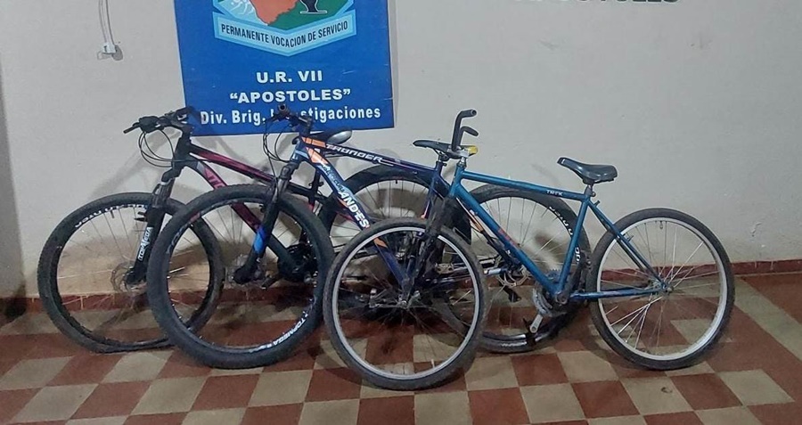 Apóstoles: Se recuperó una bicicleta sustraída, hay dos menores demorados y otras dos bicis secuestradas