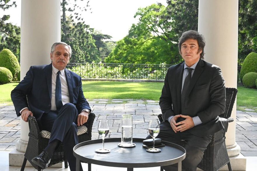 Transición: Javier Milei se reunió con Alberto Fernández en la Quinta de Olivos