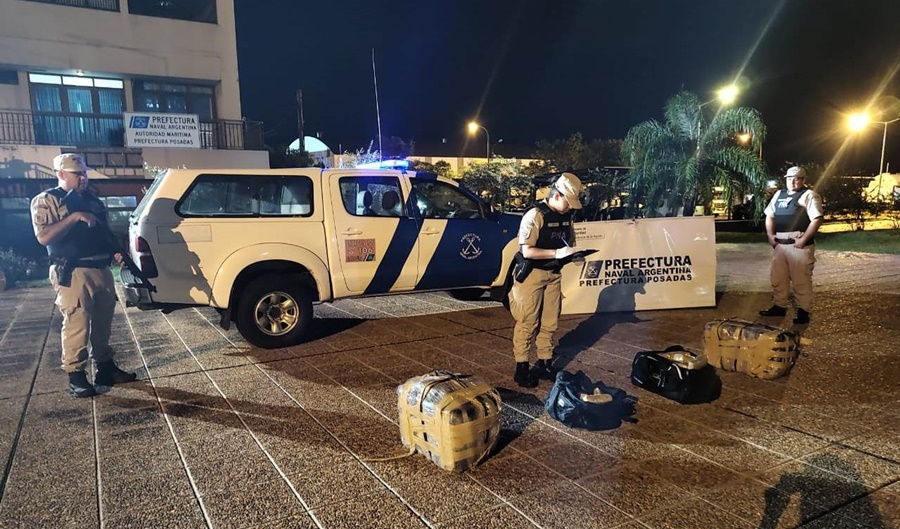 Misiones: Prefectura Naval Argentina secuestró un cargamento de 73 kilos de marihuana