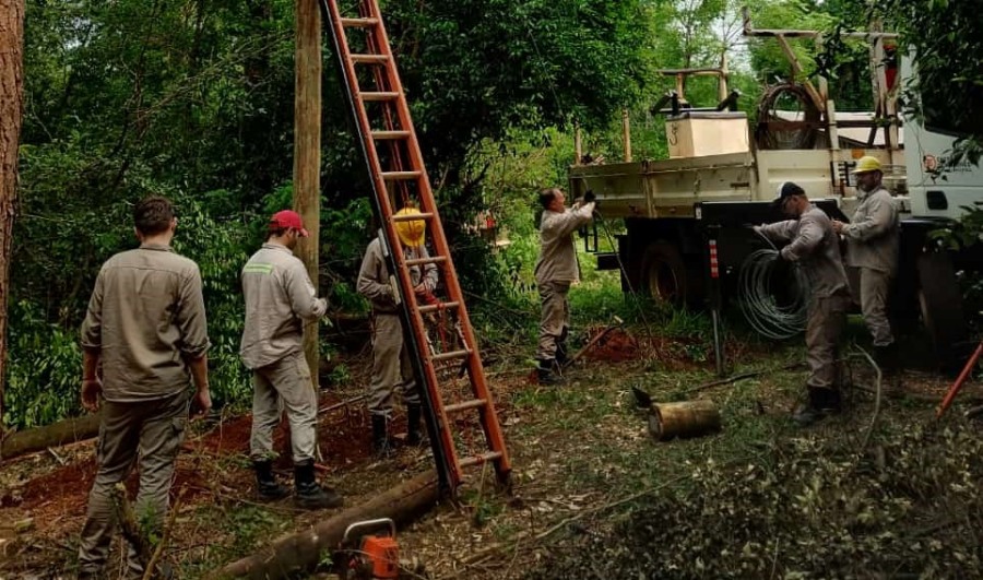 Intenso temporal afectó la infraestructura eléctrica y Energía de Misiones trabaja para normalizar el servicio