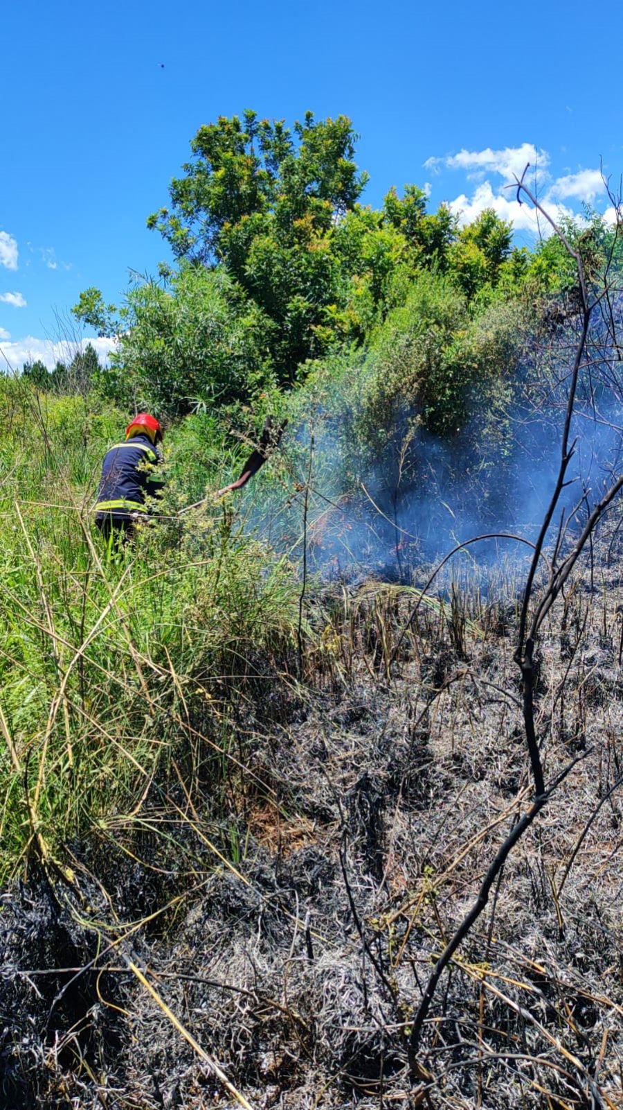 Misiones: Bomberos sofocaron un incendio de malezas en cercanías del Parque Industrial de Santa Ana