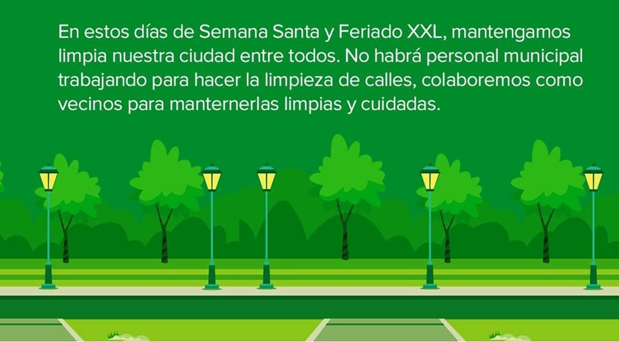 Apóstoles: El Municipio solicita mantener la vía pública limpia, “no esta permitido” sacar escombros o ramas hasta el día miércoles 3 de Abril