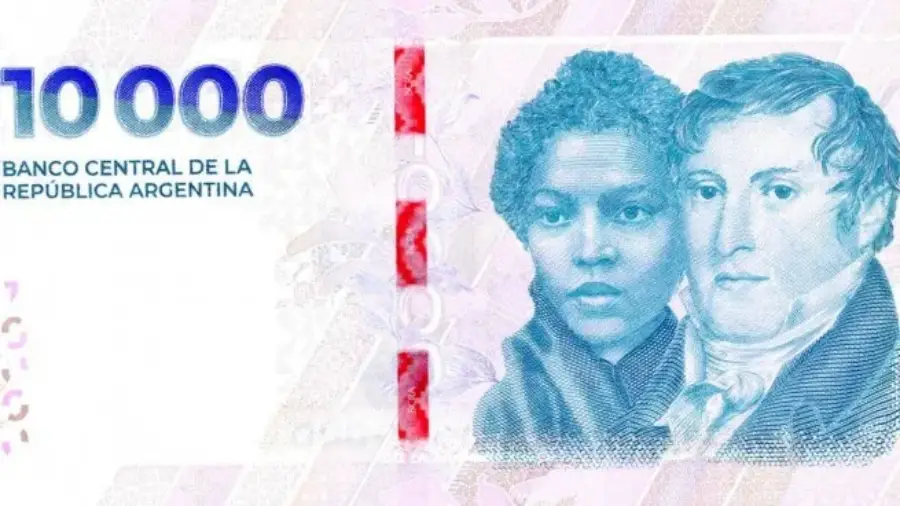 El Banco Central de la República Argentina ya puso en circulación el billete de 10.000 pesos, cuenta con rigurosas características incorporadas mediante sistemas de impresión especiales