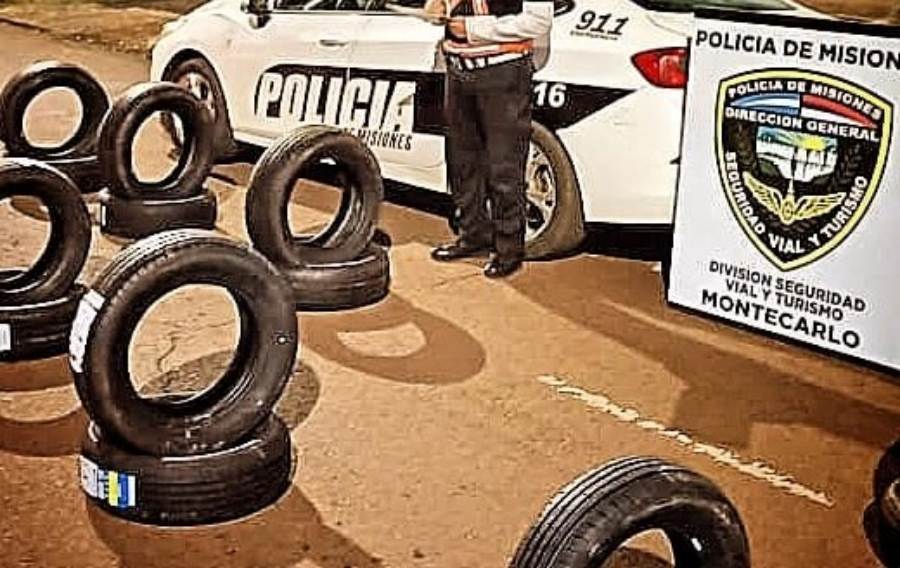 Secuestraron un contrabando de neumáticos en un operativo vial en el Municipio misionero de Montecarlo